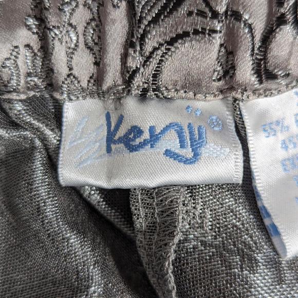 NWT! KENY! SILVER GRAY, BLACK SATIN, ASIAN STYLE DRAWSTRING PAJAMA PANTS! SZ XL - Picture 6 of 10
